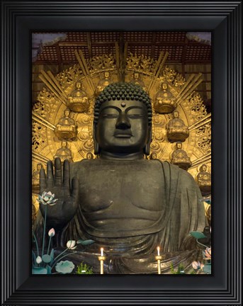 Framed Great Buddha Statue in TodaiJi Temple, Japan Print