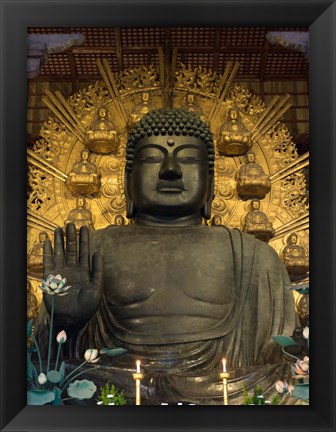 Framed Great Buddha Statue in TodaiJi Temple, Japan Print