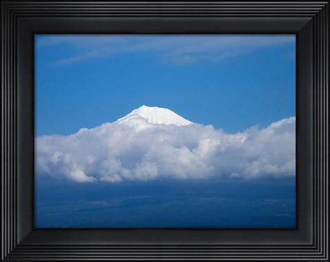 Framed Snow Covered Peak of Mt Fuji Print