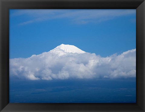 Framed Snow Covered Peak of Mt Fuji Print