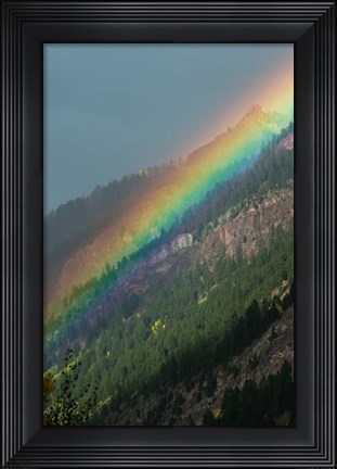 Framed Rainbow over Mountain Range, Maroon Creek Valley, Aspen, Colorado Print