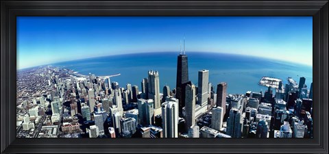 Framed Aerial view of Chicago, Cook County, Illinois Print