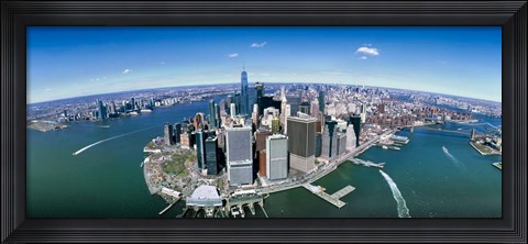 Framed Aerial View of Lower Manhattan Print