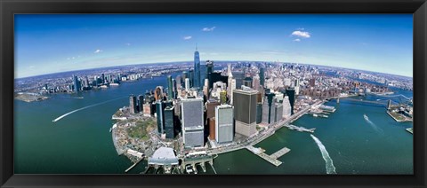 Framed Aerial View of Lower Manhattan Print