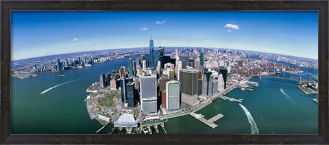 Framed Aerial View of Lower Manhattan Print