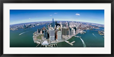 Framed Aerial View of Lower Manhattan Print