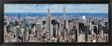 Framed Aerial view of a Cityscape, New York City, NY Print