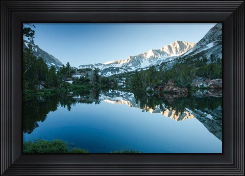 Framed Reflection of Mountain in a River, Sierra Nevada, California Print