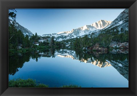 Framed Reflection of Mountain in a River, Sierra Nevada, California Print