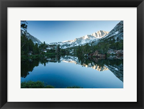 Framed Reflection of Mountain in a River, Sierra Nevada, California Print