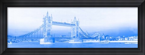 Framed Tower Bridge on Thames River, London, England Print