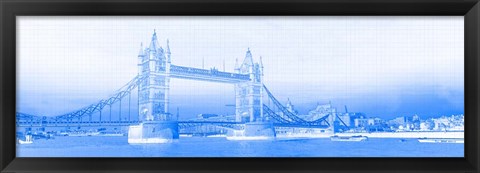 Framed Tower Bridge on Thames River, London, England Print