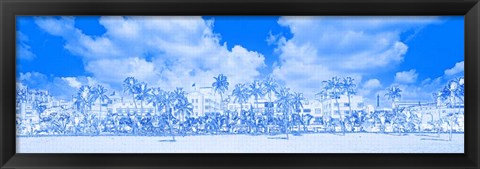 Framed Art Deco Hotels, Ocean Drive, Miami Beach Print