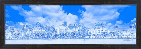 Framed Art Deco Hotels, Ocean Drive, Miami Beach Print