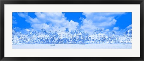 Framed Art Deco Hotels, Ocean Drive, Miami Beach Print