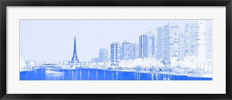 Framed Eiffel Tower &amp; Seine River, Paris Print