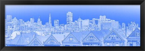 Framed Skyscrapers at Night in San Francisco Print