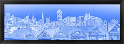 Framed Skyscrapers at Night in San Francisco Print