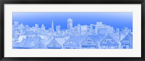 Framed Skyscrapers at Night in San Francisco Print