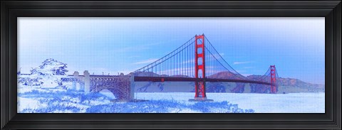 Framed Pop of Color, Golden Gate Bridge, San Francisco Print