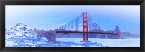 Framed Pop of Color, Golden Gate Bridge, San Francisco Print