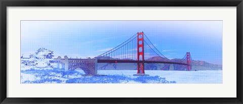 Framed Pop of Color, Golden Gate Bridge, San Francisco Print