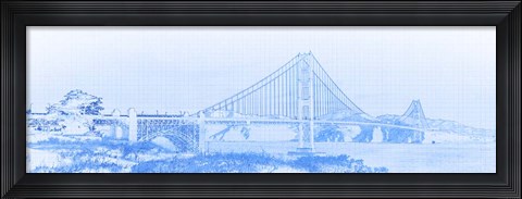 Framed Golden Gate Bridge, San Francisco, California (Blue) Print