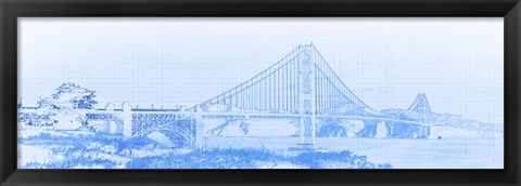 Framed Golden Gate Bridge, San Francisco, California (Blue) Print