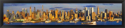 Framed Panoramic View of Manhattan Skyline Print