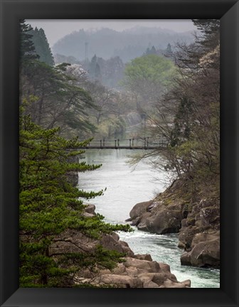 Framed Fog over Geibikei Gorge, Hiraizumi, Japan Print