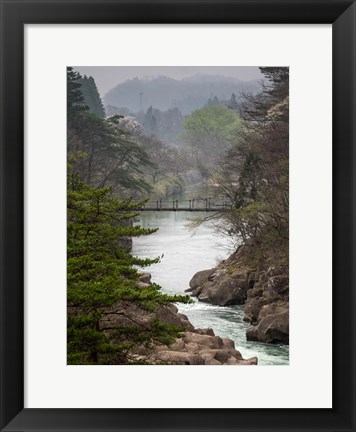 Framed Fog over Geibikei Gorge, Hiraizumi, Japan Print