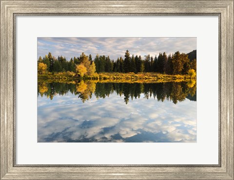Framed Reflection of Clouds on Water, Grand Teton National Park, Wyoming Print