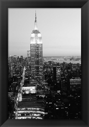 Framed Empire State Building at Sunset, (BW) Print