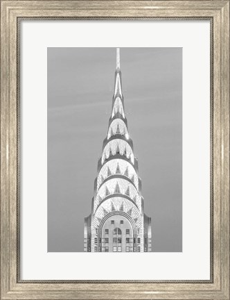 Framed Close up of the Chrysler Building at Sunset (BW) Print