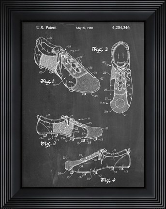Framed Chalkboard Soccer Cleats Patent Print