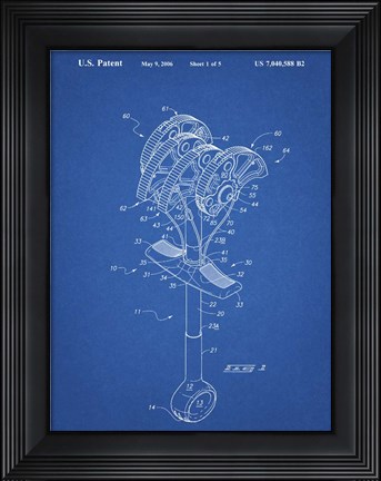 Framed Blueprint Omega Pacific Link Climbing Cam Patent Print