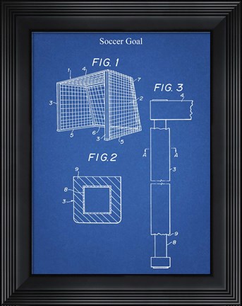 Framed Blueprint Soccer Goal Patent Print