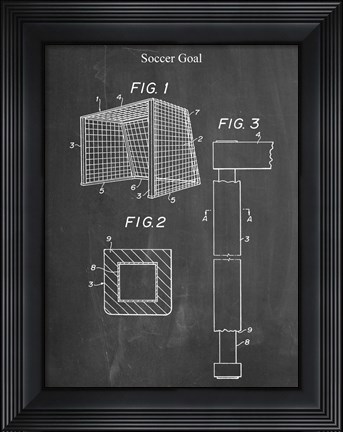 Framed Chalkboard Soccer Goal Patent Print
