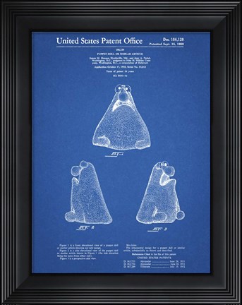 Framed Blueprint Wilkins Coffee (Wontkins) Muppet Patent Print