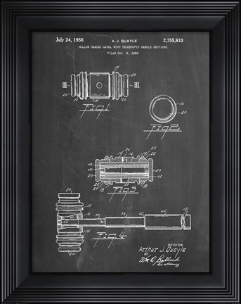 Framed Chalkboard Gavel 1953 Patent Print