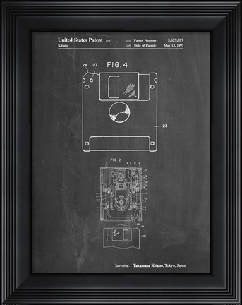 Framed Chalkboard 3 1/2 Inch Floppy Disk Patent Print