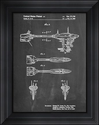 Framed Chalkboard Star Wars Nebulon B Escort Frigate Patent Print