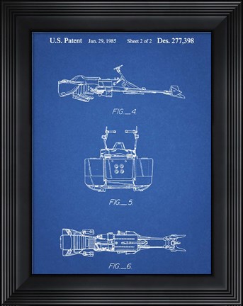 Framed Blueprint Star Wars Speeder Bike Patent Print