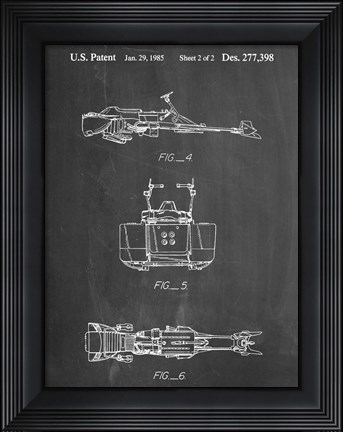 Framed Chalkboard Star Wars Speeder Bike Patent Print