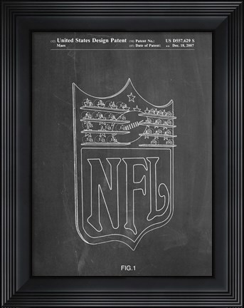 Framed Chalkboard NFL Display Patent Print