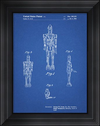 Framed Blueprint Star Wars IG-88 Patent Print