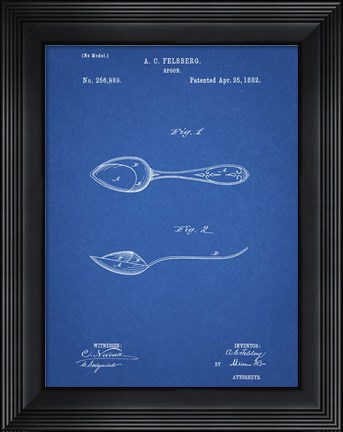 Framed Blueprint Training Spoon Patent Print