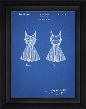 Framed Blueprint Bathing Suit Patent Print