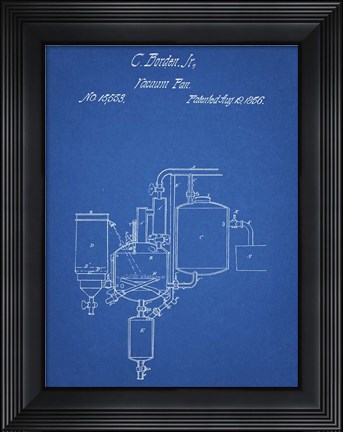 Framed Blueprint Pasteurized Milk Patent Print