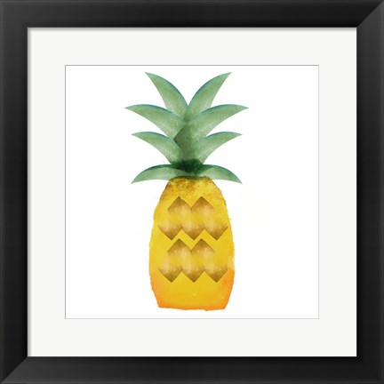 Framed Tropical Icons Pineapple Print